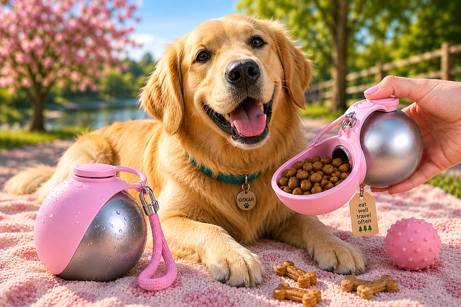 Perro comiendo con OskarOrb